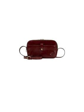 Patricia Nash Small Leather Crossbody Bag Purse Adjustable Burgundy Supple